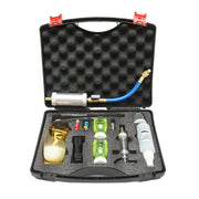 Kit per l'ispezione di impianti di climatizzazione con soluzione di contrasto e lampada UV.