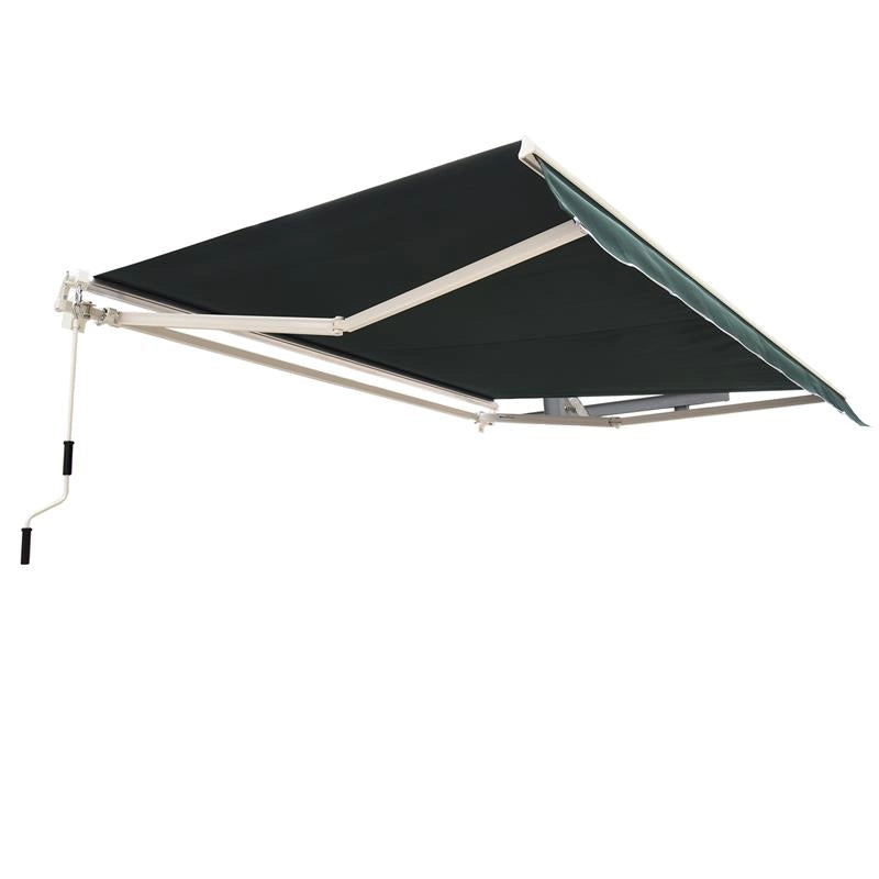TENDA DA SOLE AVVOLGIBILE MANUALE A PARETE TESSUTO DI POLIESTERE 2.5 × 2 M VERDE