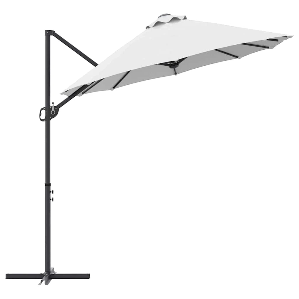 Ampio ombrellone da esterno inclinabile 372 x 198 x 243 cm design moderno resistente ai raggi UV in robusto poliestere colore sabbia 02_0058747
