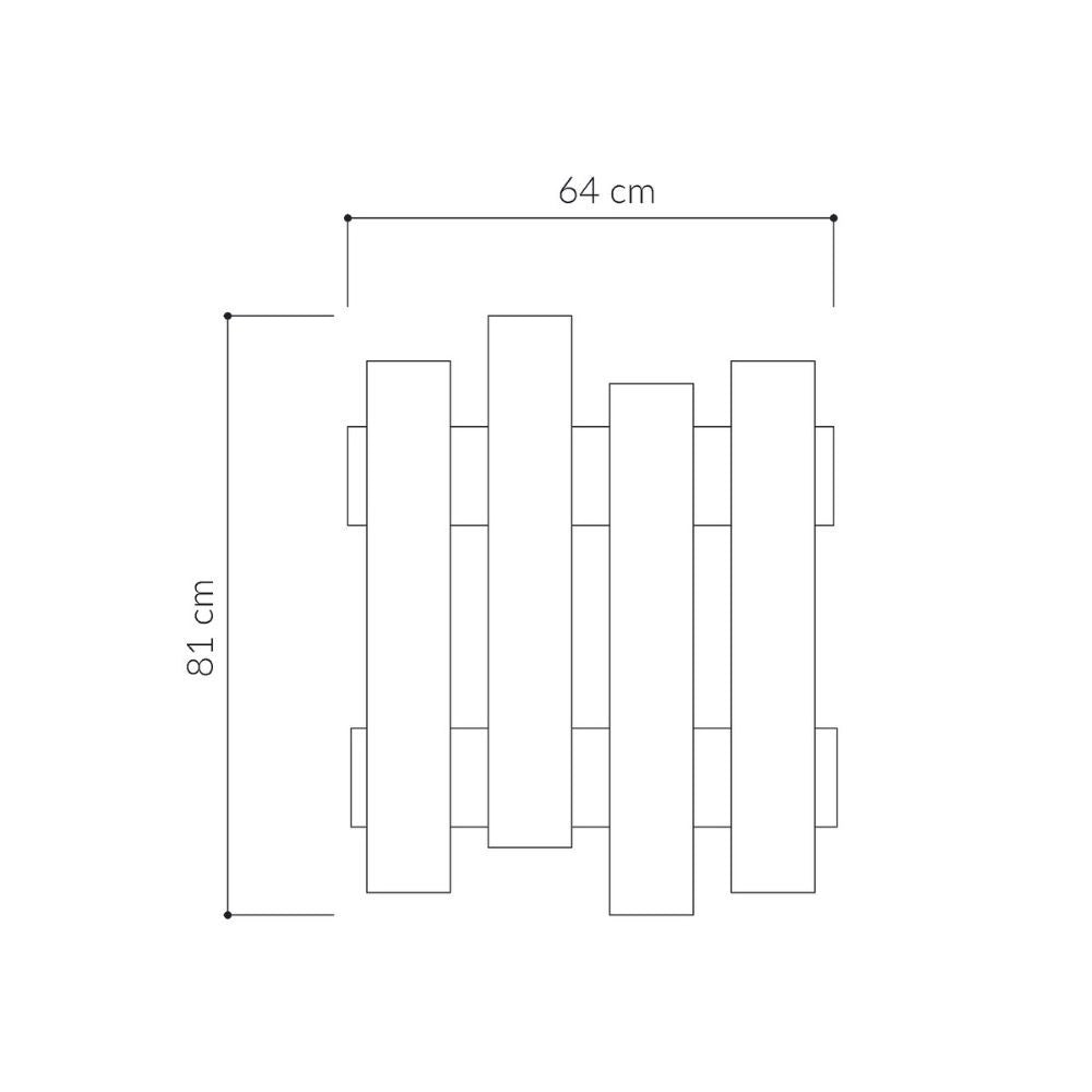 Appendiabiti a muro Wave rovere 8 ganci