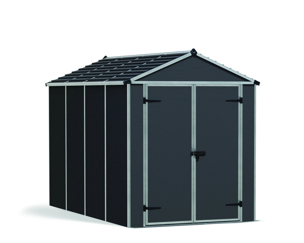 Casetta Da Giardino in Policarbonato Ultra Resistente Rubicon  303X185X217 cm Grigio Scuro