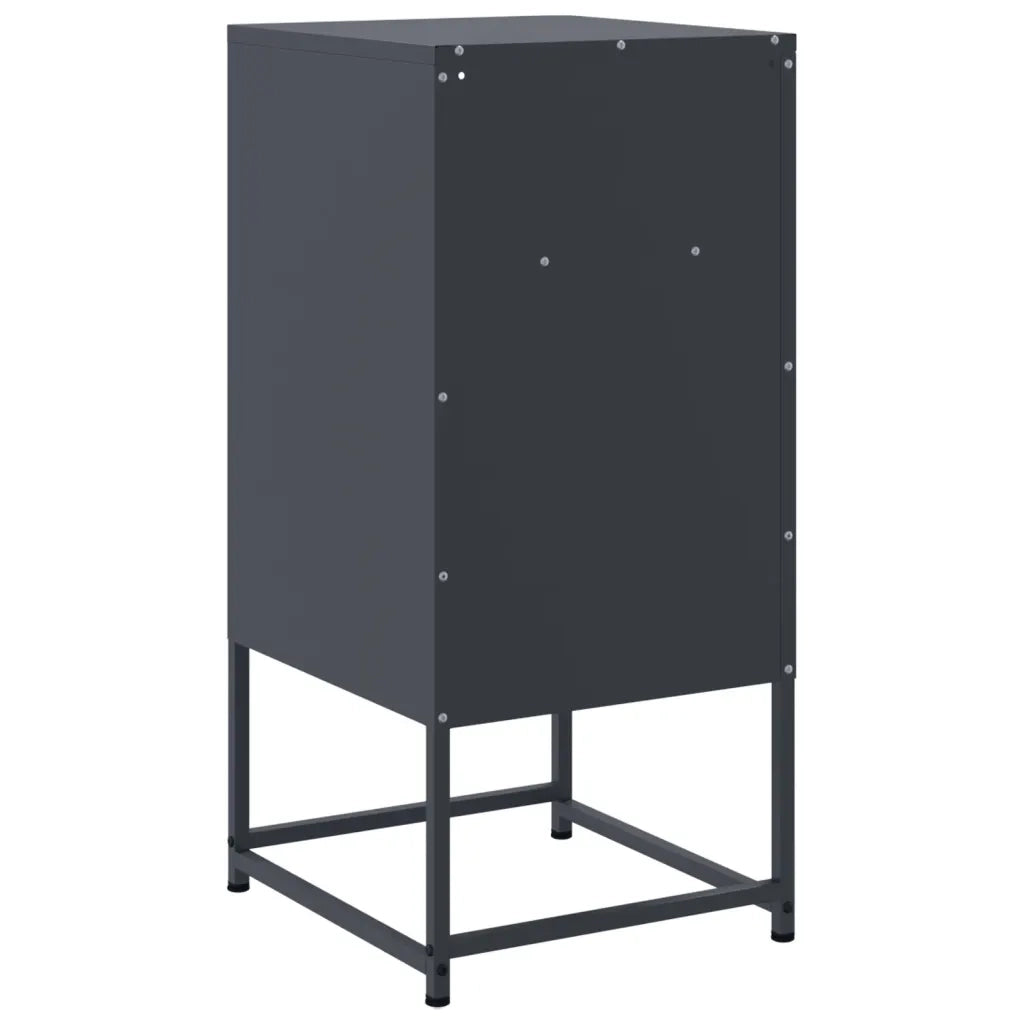 Comodini 2 pz-Set di 2 Tavolino da notte Antracite 36x39x78 cm in Acciaio 402715