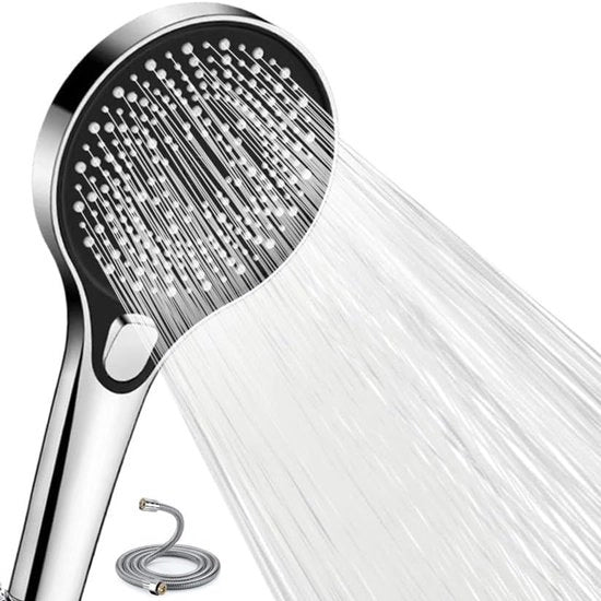 Douchekop ad alta pressione con tubo - Efficace risparmio d'acqua - 1,5 m - Acciaio inox