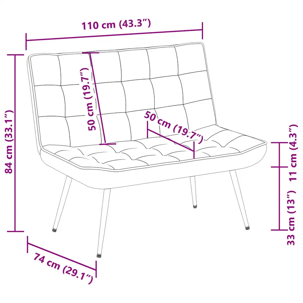 Panca Rosa 110x74x84 cm in Velluto CFW2778943