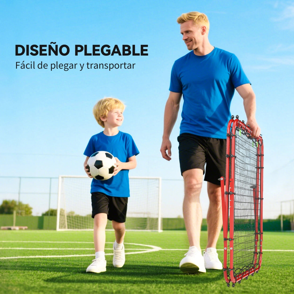 Rete da Allenamento Pieghevole Regolabile ¨C zephmum ¨C 100x95x90 cm Rosso