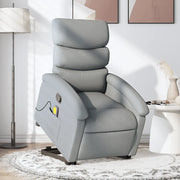 Poltrona Alzapersona Massaggi Reclinabile Grigio Chiaro Tessuto 3203990