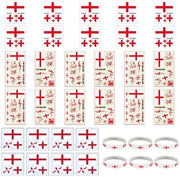 Stickers per Tattoo 8 pezzi - Bandiera Inglese - Stickers per Labbra - Stickers a Forma di Cuore - Bracciali - Carta Trasferibile 6,8 x 12 cm - Accessori per Tattoo