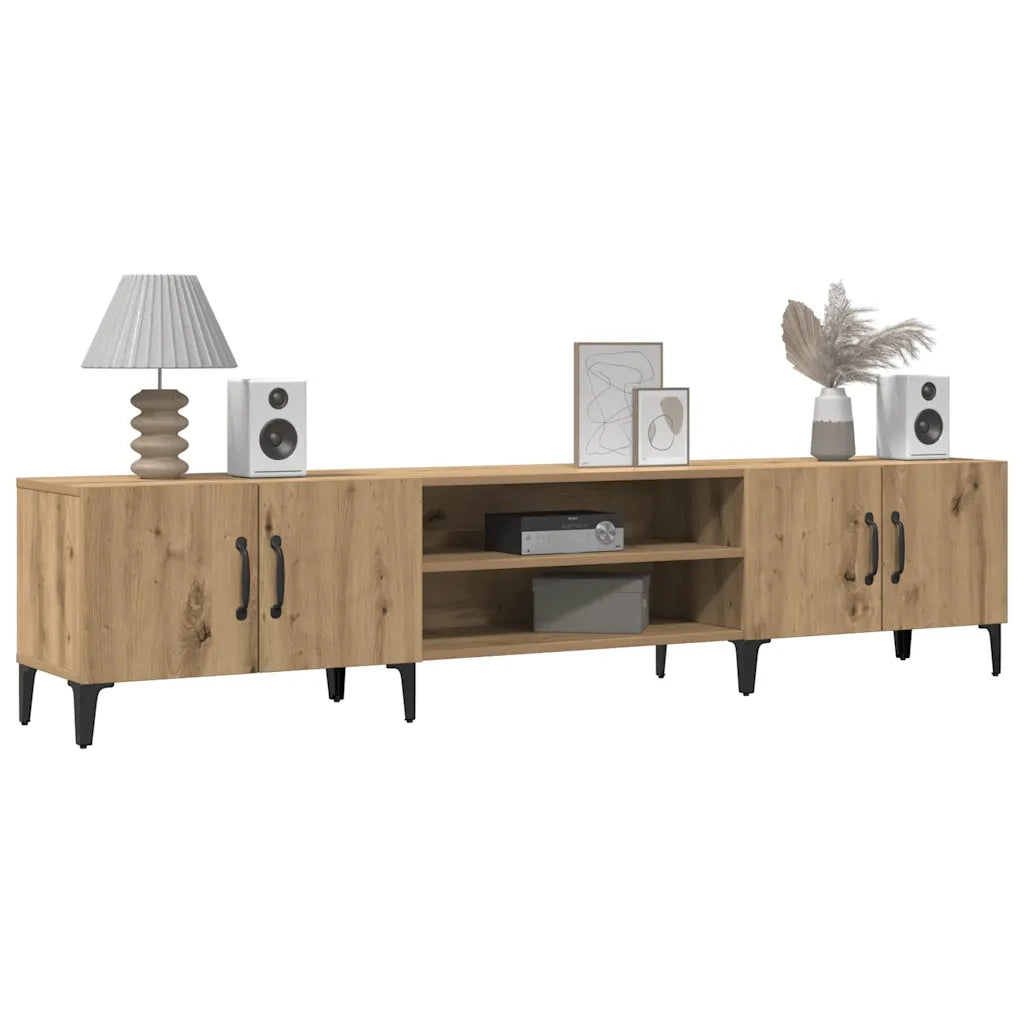 Mobile TV-Credenza per TV-Console TV Rovere Artigianale 180x31,5x40cm in Legno Multistrato