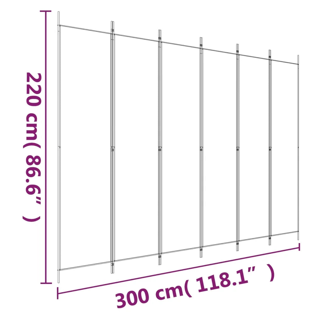 Divisorio a 4 Pannelli Bianco 300x220 cm Tessuto 350206