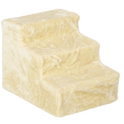 Scala per Cani a 3 Gradini per Cani e Gatti di 4,5 kg in Velluto Sfoderabile e Lavabile Beige