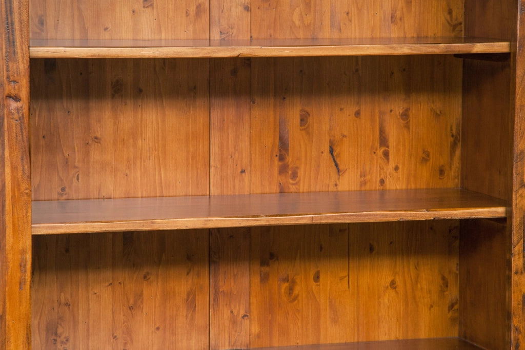 Biscottini Libreria in legno massello di tiglio finitura noce L108xPR38xH211 cm. Made in Italy