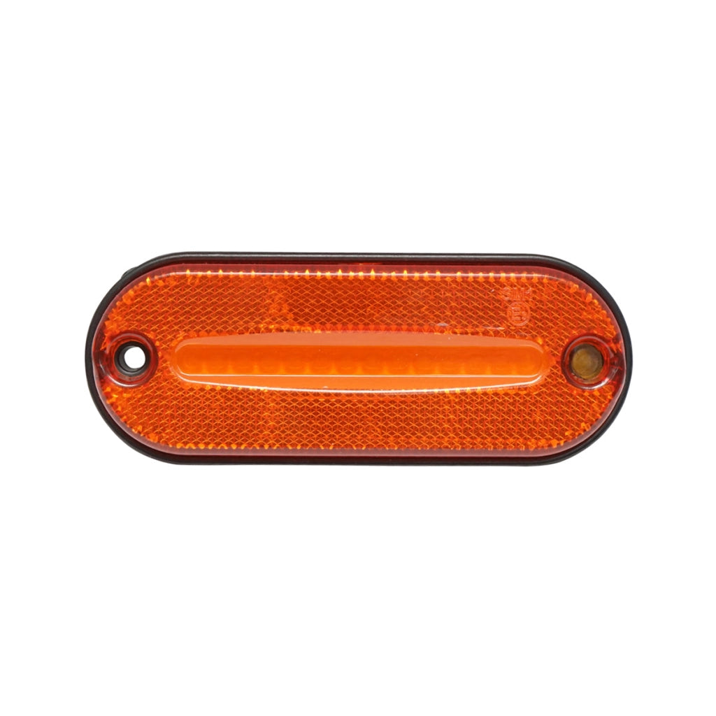 Lampada laterale LED, gialla, con supporto, 12V-24V, 120 mm, Breckner Germany.