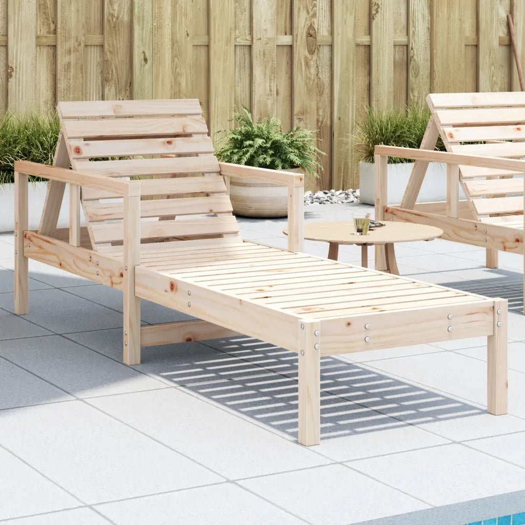 Lettino Prendisole | Sdraio da giardino | Lettino da sole 199,5x62x55 cm in Legno Massello di Pino