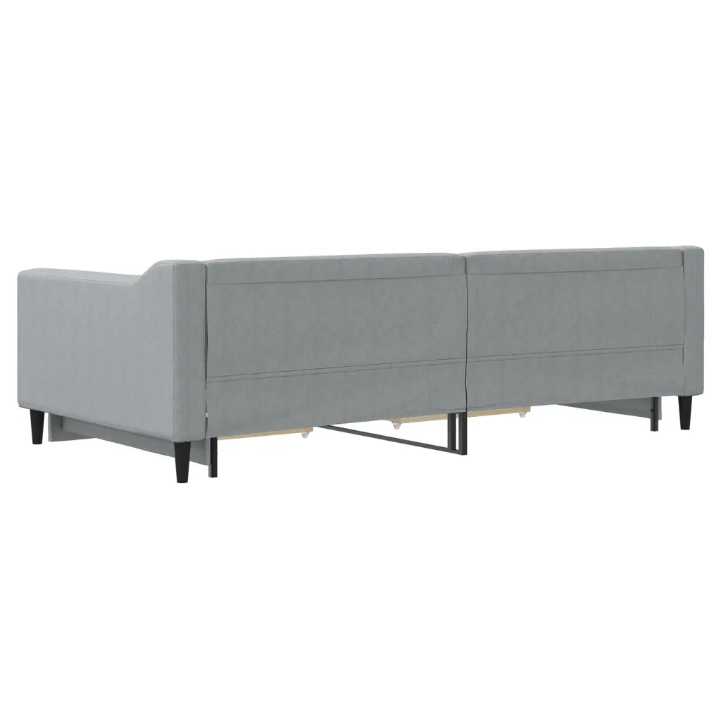 Divano Letto Estraibile Cassetti-Sofa Letto-Daybed Grigio Chiaro 100x200 Tessuto 297001