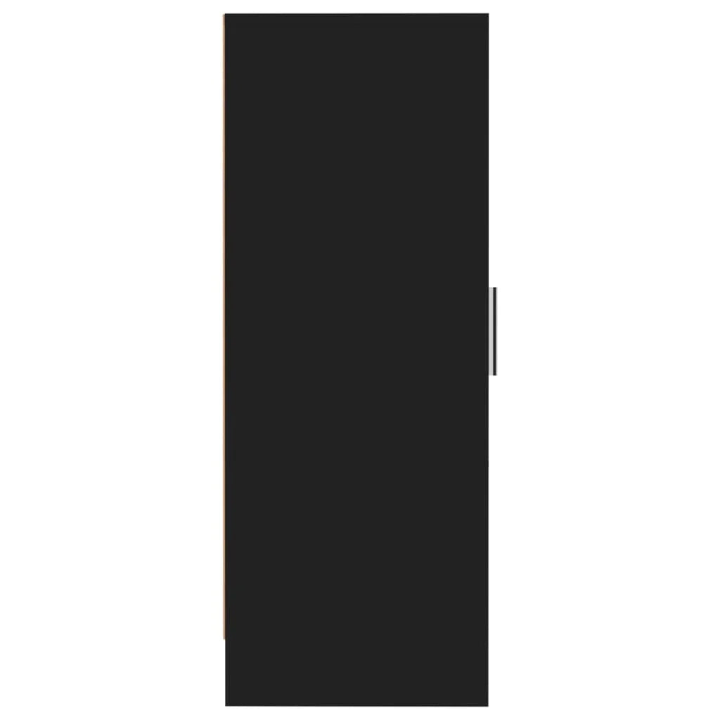 Scarpiera mobiletto portascarpe mobile per ingresso/corridoio/soggiorno 32 x 35 x 92 cm legno ingegnerizzato nero 02_0021967