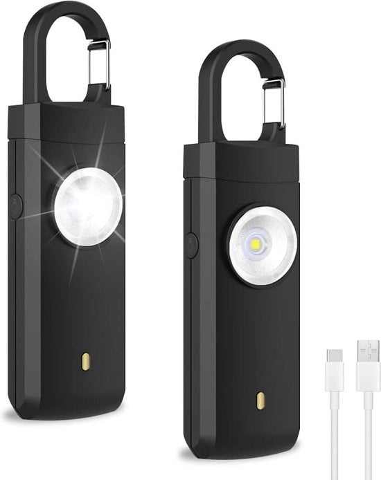 Alarme personale per donne 2 in 1 - 130 dB - con LED e chiave a muro - adatto per anziani e bambini