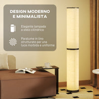 Lampada da Terra Ø20x135 cm con Telecomando e Regolazione Temperatura 3000-6000K Paralume in Tessuto Beige