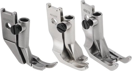 Set di presser per piedi - Doppio piede per naia 38.2x15mm - Piede di fissaggio sinistro 39.3x15.7mm - Piede di chiusura destro 39.2x9.5mm - Compatibile con Pfaff 335/145/245/545/1245 - Qualità di cucitura migliorata