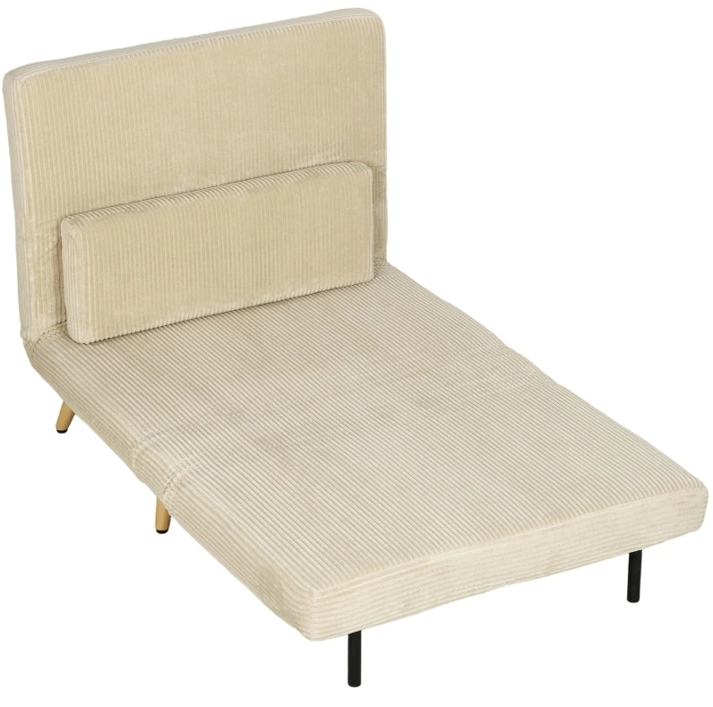 POLTRONA LETTO 3 in 1 90x190 cm in velluto a coste beige