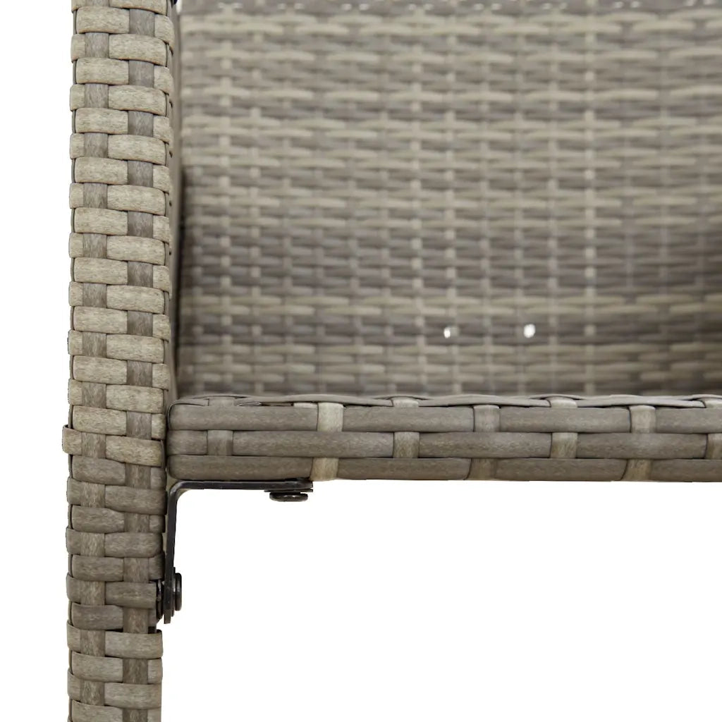 Set Bar da Giardino 7pz senza Cuscini Grigio Polyrattan Acacia 3328894