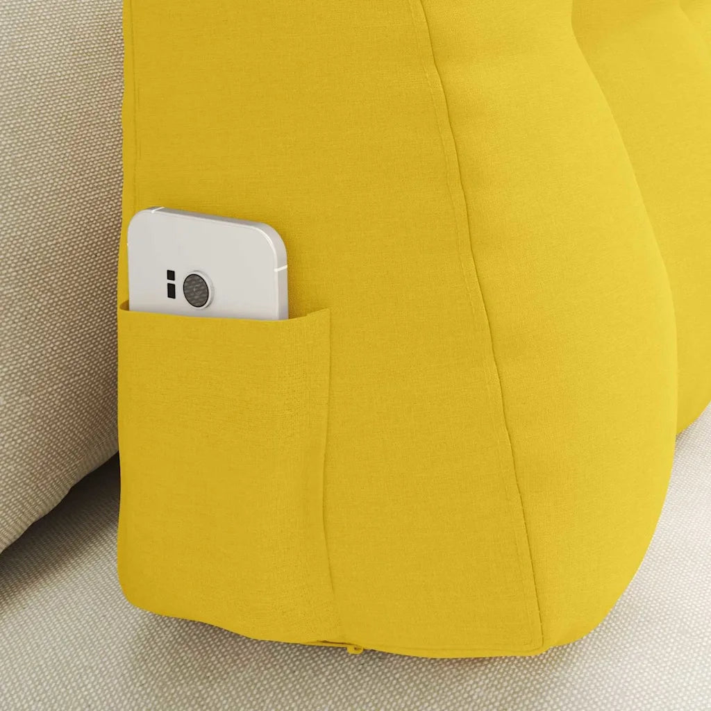 Cuscino per Schiena Giallo Chiaro 80 x 24 x 50 cm Tessuto