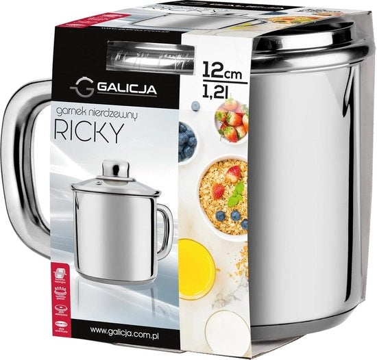 Pentola ad induzione, pentola ad induzione per piastra ad induzione, grande pentola ad induzione, pentola in acciaio inossidabile, piastra ad induzione, diametro 12 cm, capacità 1,2 l