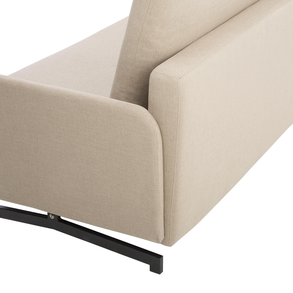 Divano Letto Tessuto Beige 2 Posti Soggiorno in stile Moderno contemporaneo soggiorno