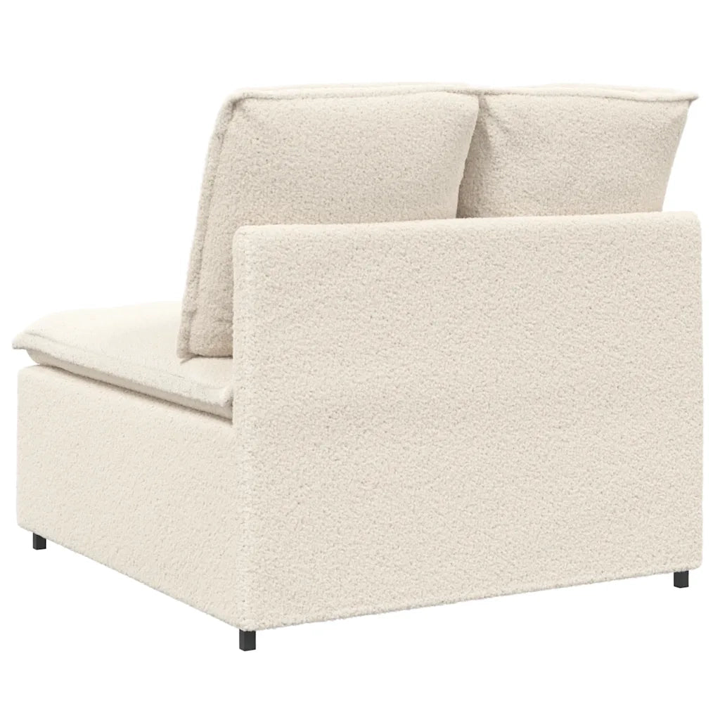 Modulo Centrale Divano Modulare con Cuscini Crema 100 cm 4104445