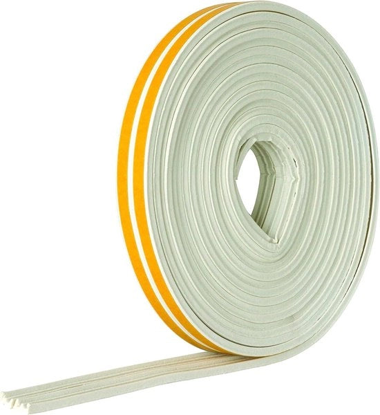 Telaio in gomma EPDM autoadesivo a profilo E 10 metri - bianco - 9 mm - 3 mm