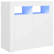 Buffet credenza cassettiera mobiletto mobile contenitore organizer per cucina soggiorno salotto con luci LED 80 x 35 x 75 cm bianco 02_0029858