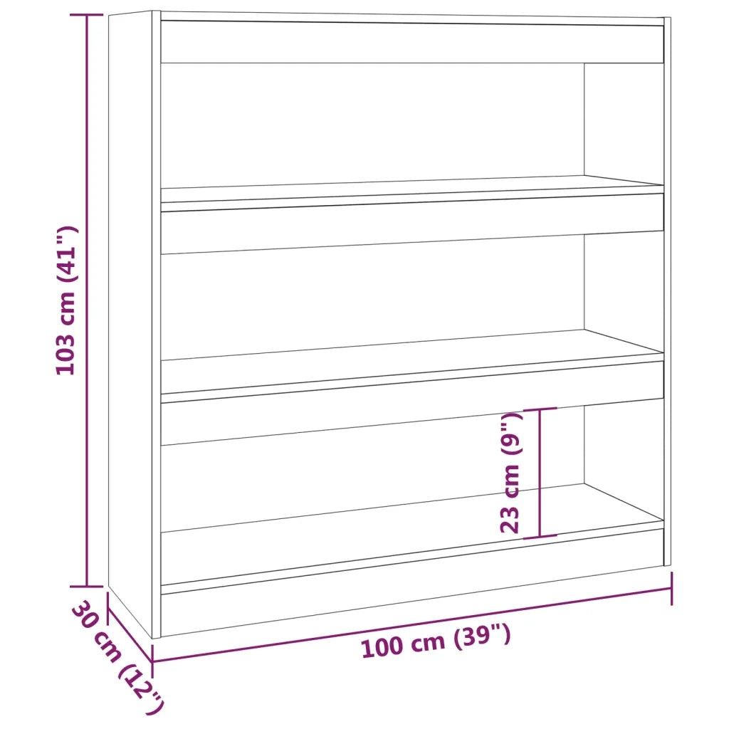Libreria Divisorio-Scaffale per Libri-Mobile di Stoccaggio Grigio Cemento 100x30x103 cm