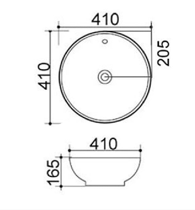 Lavabo appoggio LA32 bianco dm 41