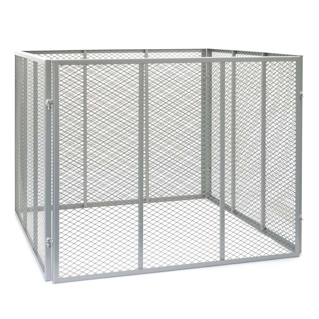 Compostiera 100x100x80cm per 800 litri di compost con griglie di metallo per il compostaggio aperto