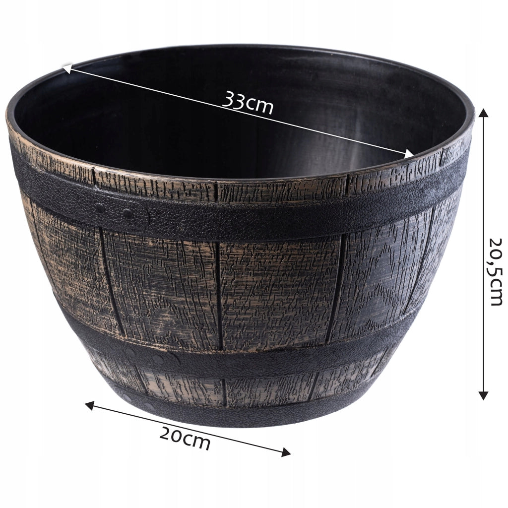 Vaso da fiori KADAX, vaso da fiori, coperchio in plastica, rotondo, marrone, 33 cm