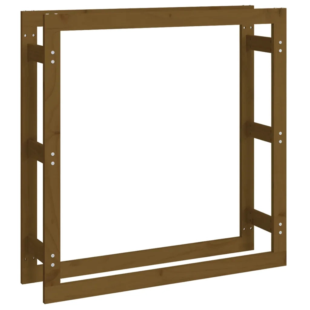 Portalegna-Scaffale per Legna Marrone Ambra 100x25x100cm Legno Massello di Pino