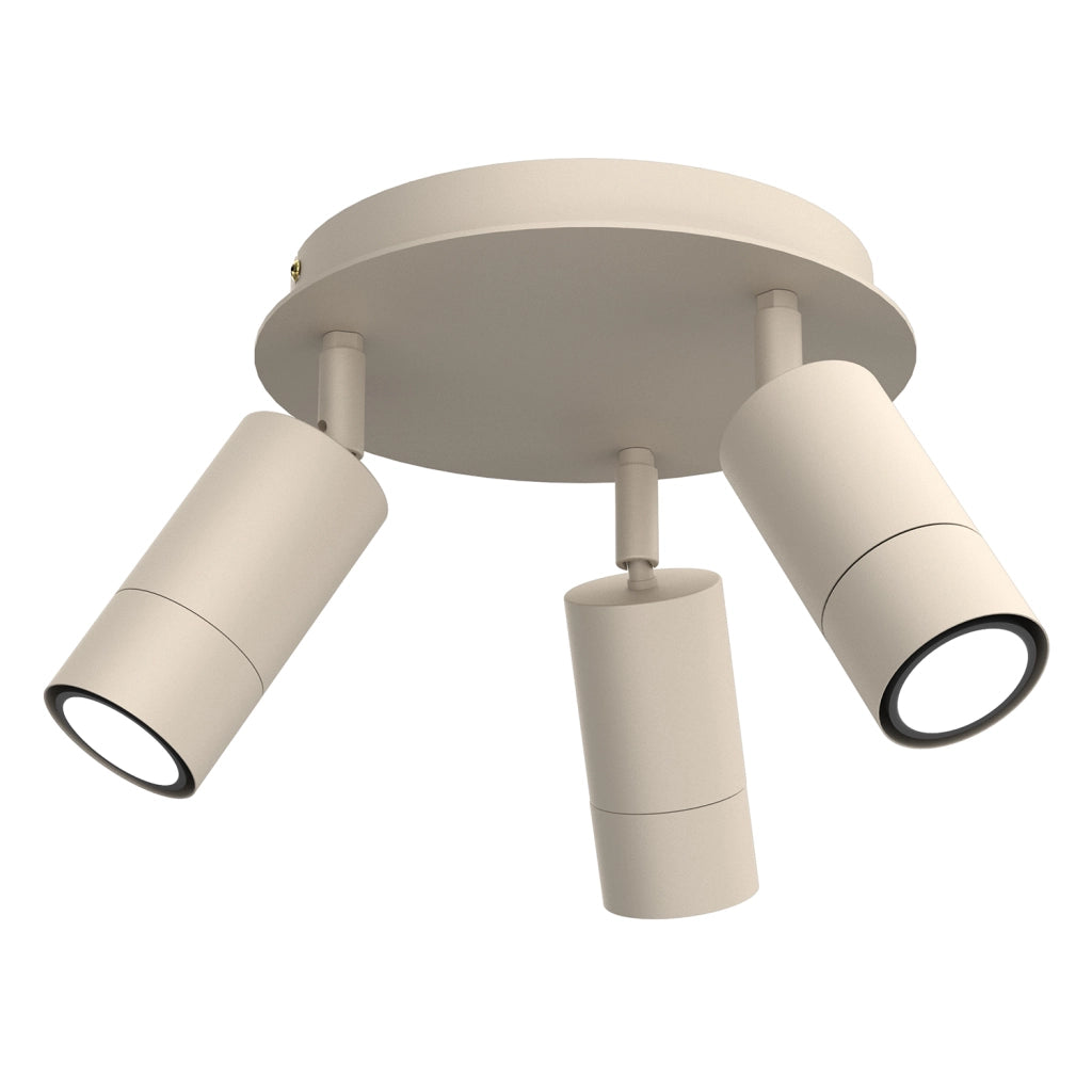 Plafoniera Luminex Link crema rotonda 3 spot GU10 8W