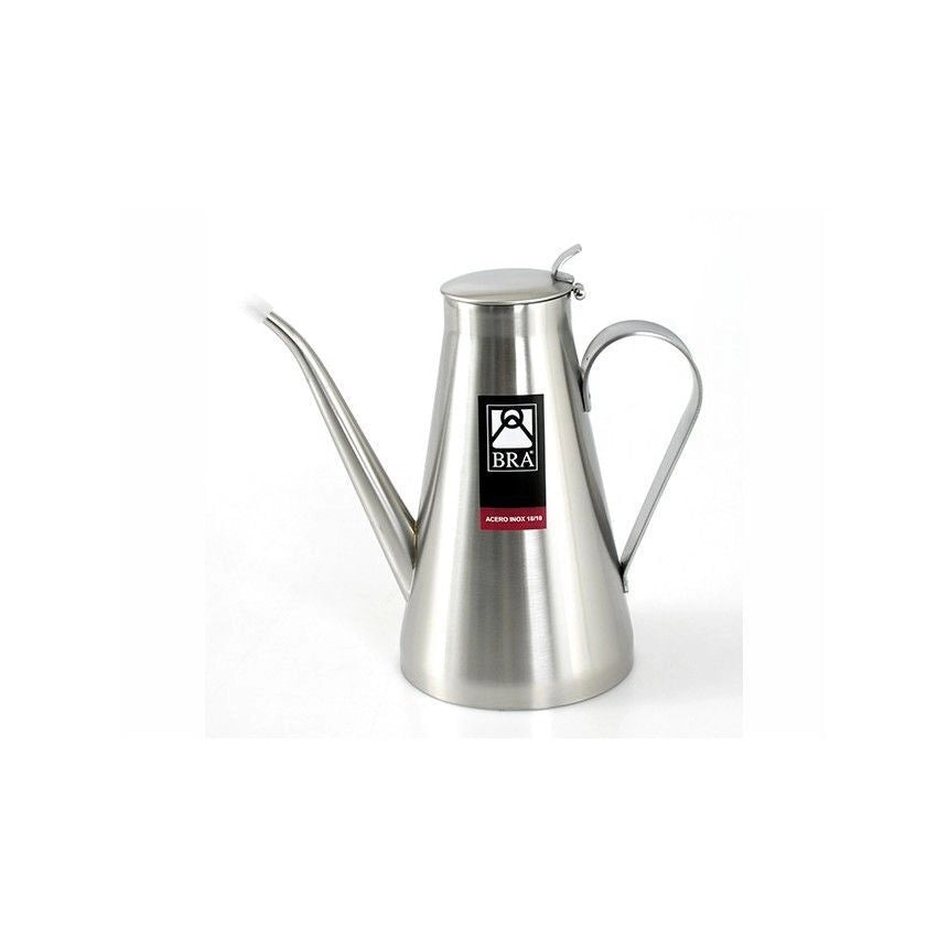 BRA A060504 Profesional Oliera in Acciaio Inox 18-10 Capacita' 1000 ml Sistema Anti Goccia Lavabile in Lavastoviglie colore Argento