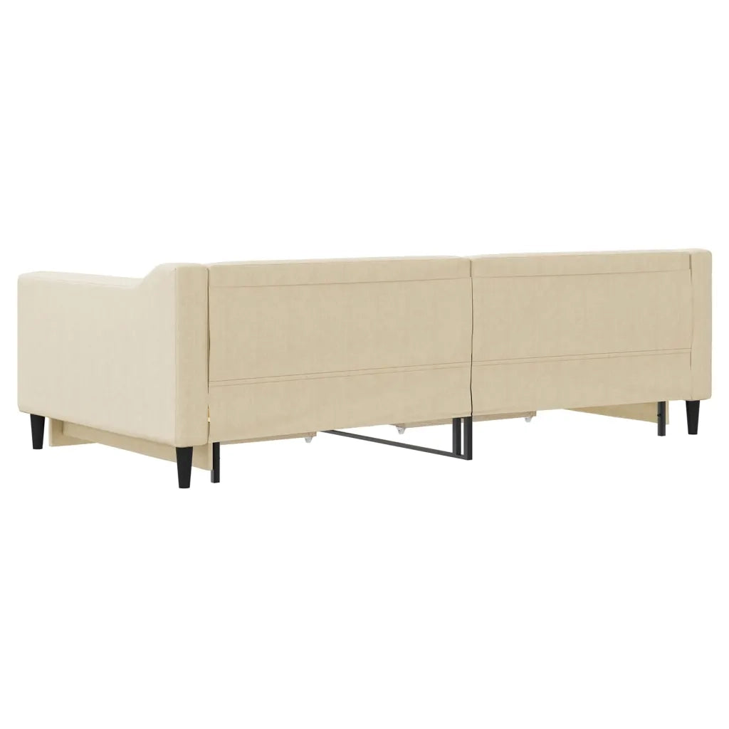 Divano letto | Sof¨¤ letto | Letto singolo Estraibile con Cassetti Crema 100x200cm in Tessuto