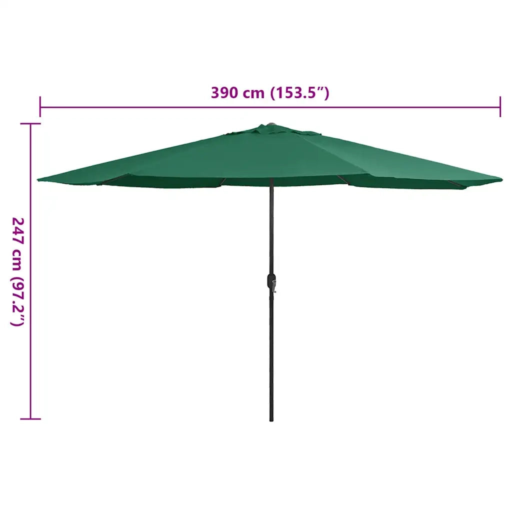 Ombrello | Parasolne da Giardino con Palo in Metallo 390 cm Verde