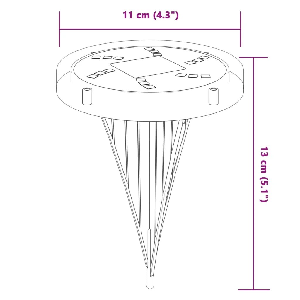 Set di 4 luci solari da giardino accessori per illuminazione da esterno 11 x 13 cm plastica nera 02_0056667