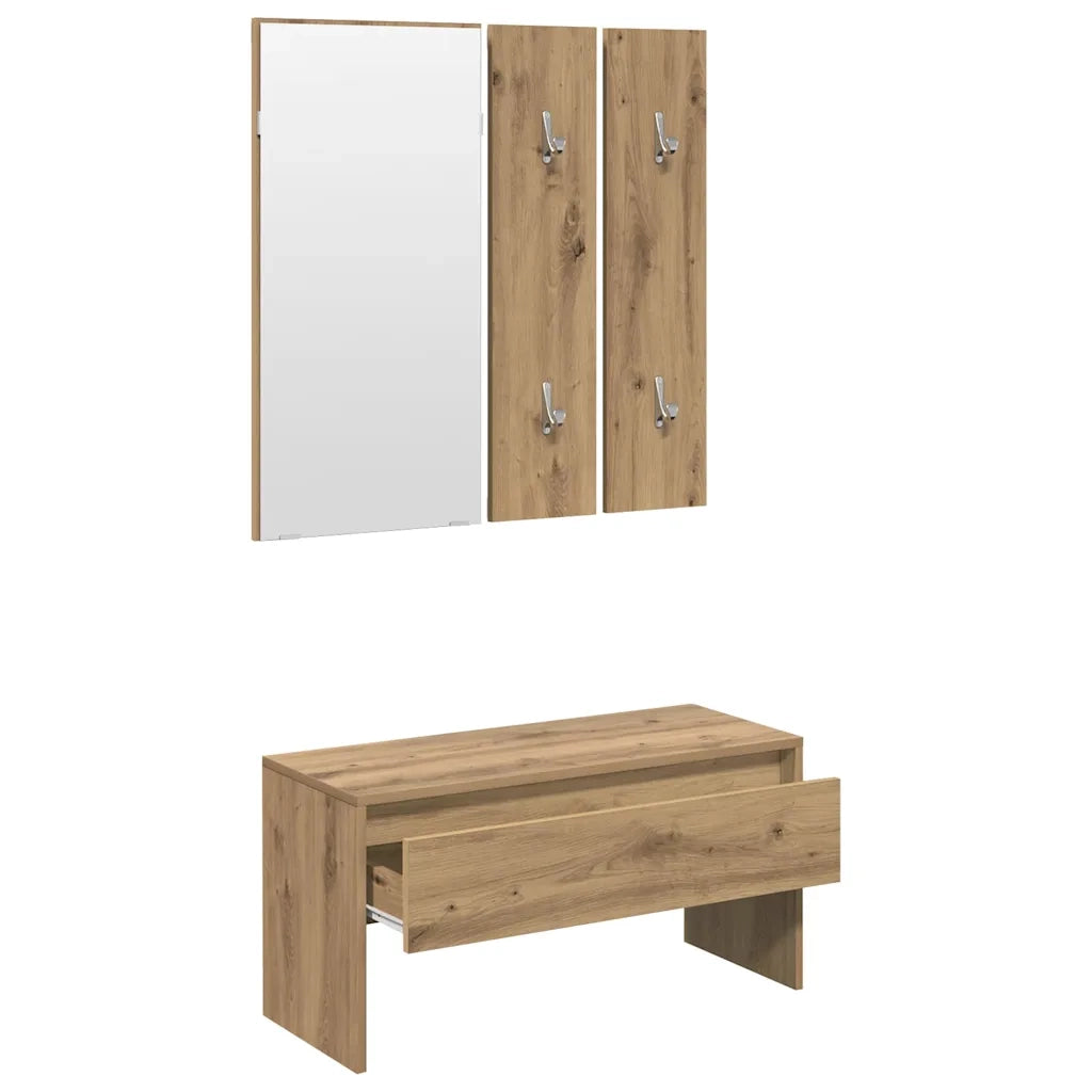 Set di Mobili da Corridoio Rovere Artigianale Legno Multistrato 857020