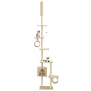 Albero per Gatti con Pali Tiragraffi in Sisal 260 cm Beige 170534