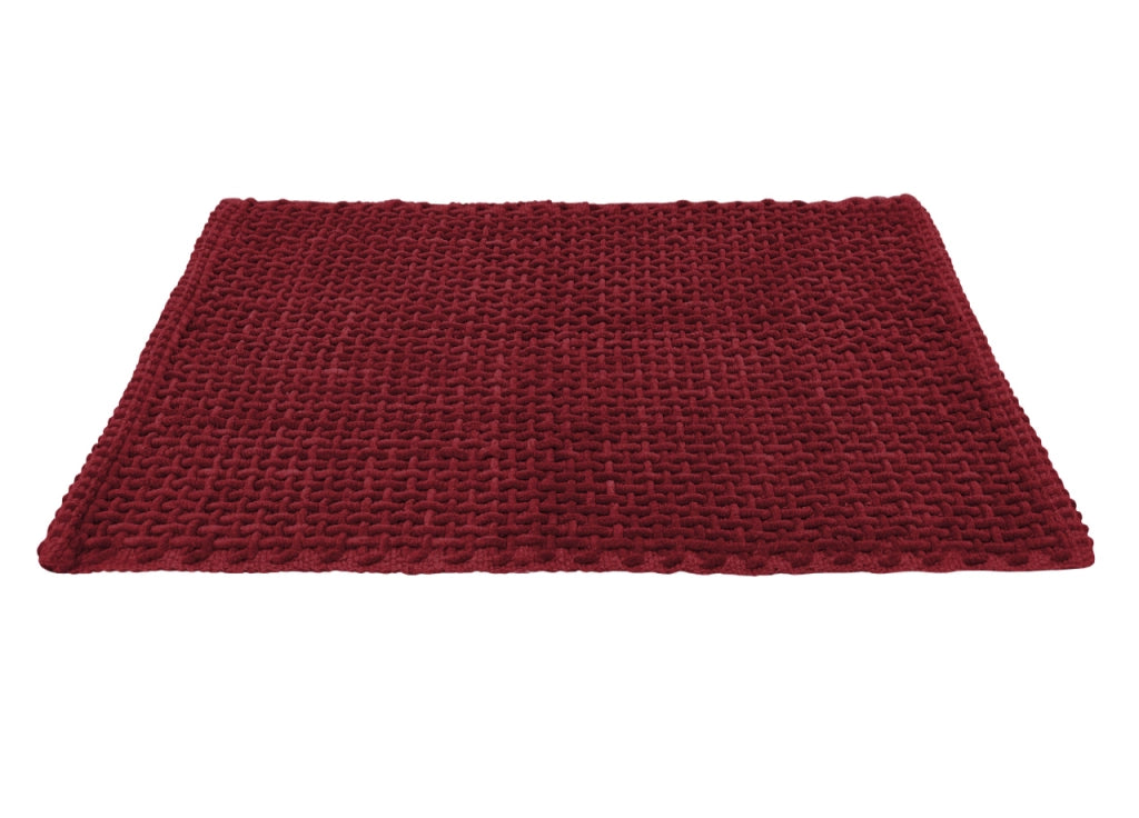 Tappeto Bagno Doccia Antiscivolo In Microfibra Super Assorbente Osaka - 50x80 - Bordeaux