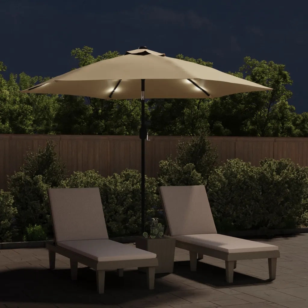Ombrellone da Esterni con LED e Palo in Acciaio 300cm Talpa cod mxl 16137