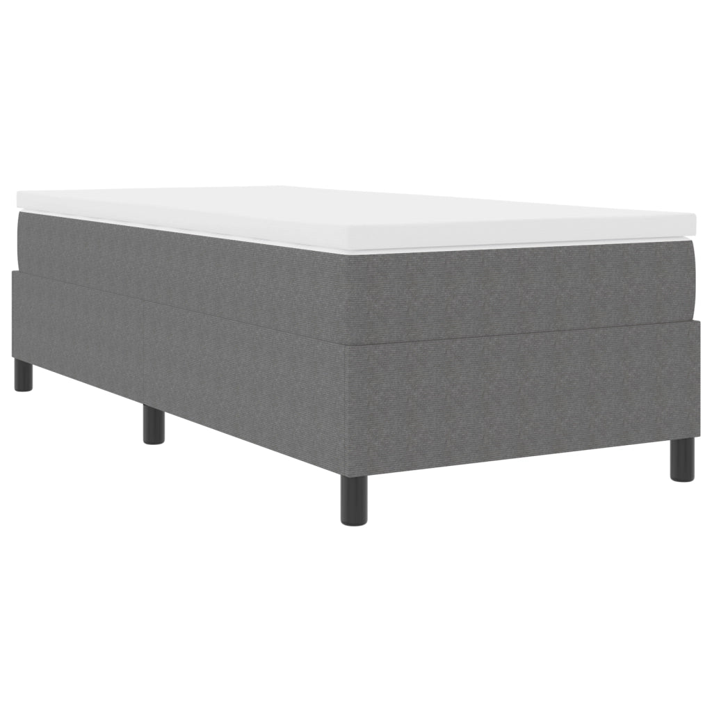 Letto Box Spring Grigio Chiaro Singolo in Tessuto Corduroy