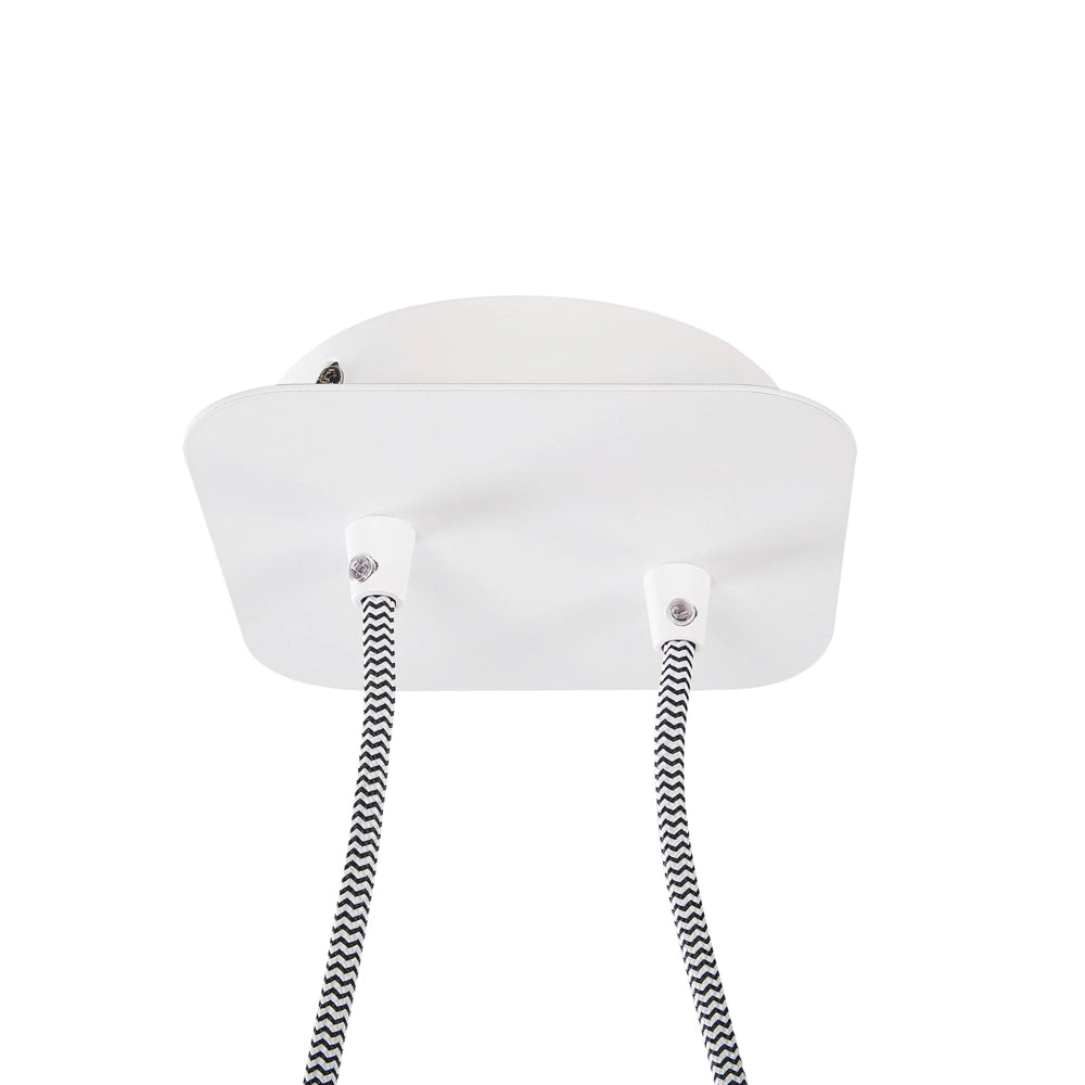 Lampadario a 2 Luci Bianco con Struttura in Metallo luce a sospensione stile moderno