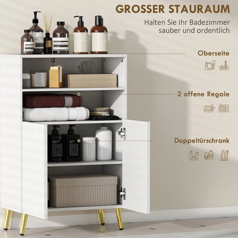 Mobile contenitore da bagno MDF bianco con ante soft-close