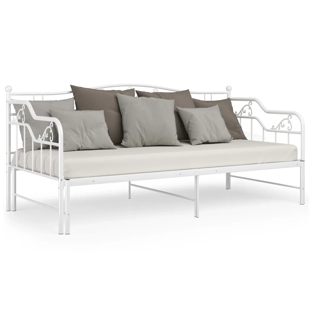 Telaio Divano Letto Estraibile Bianco in Metallo 90x200 cm 324765