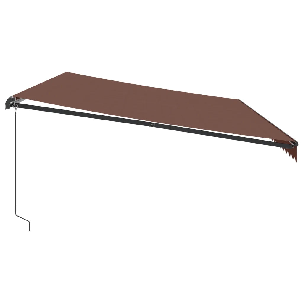 vidaXL Tenda da Sole Retrattile Manuale con LED Marrone 600x350 cm