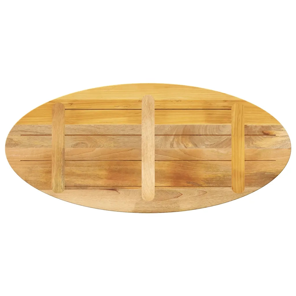vidaXL Piano Tavolo 110x40x3,8 cm Ovale in Legno Massello di Mango